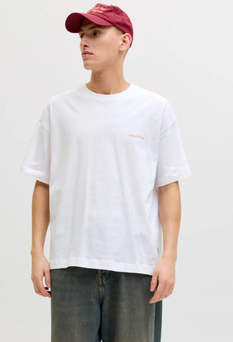 JACK & JONES Heren T-Shirt Montauk Met Rugprint Wit 