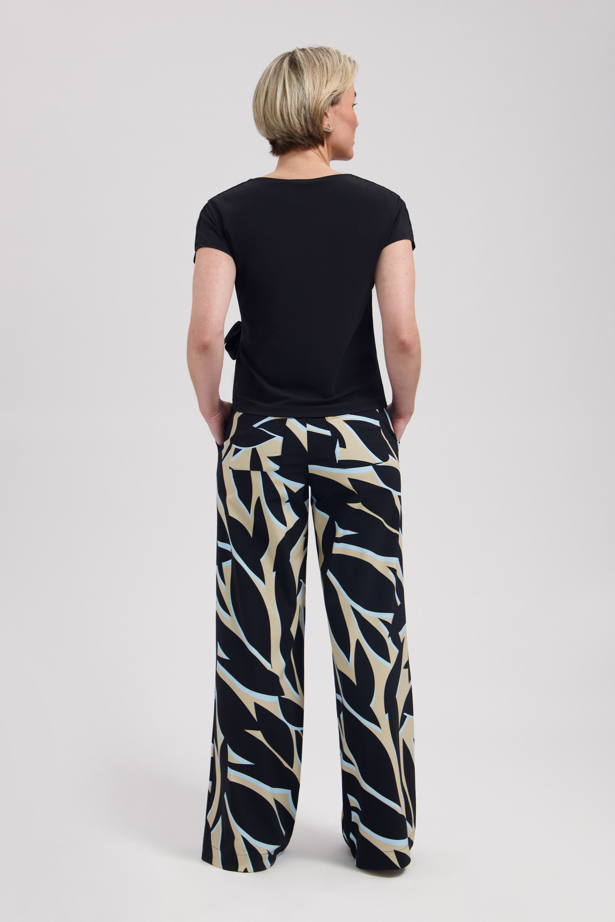 LADY DAY Dames Travelstof Wide Leg Broek Mille Leya Print - Afbeelding 2