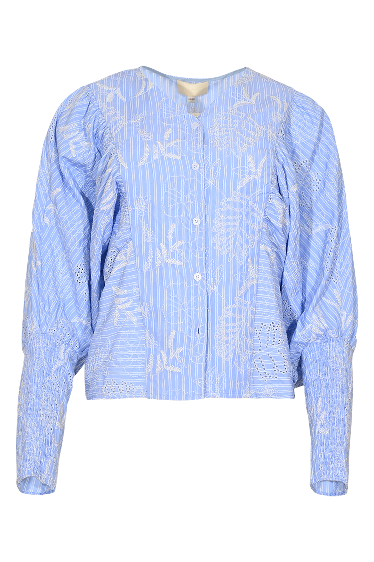 MAICAZZ Dames Blouse Shanhai Lichtblauw-Wit Gestreept  - Afbeelding 2