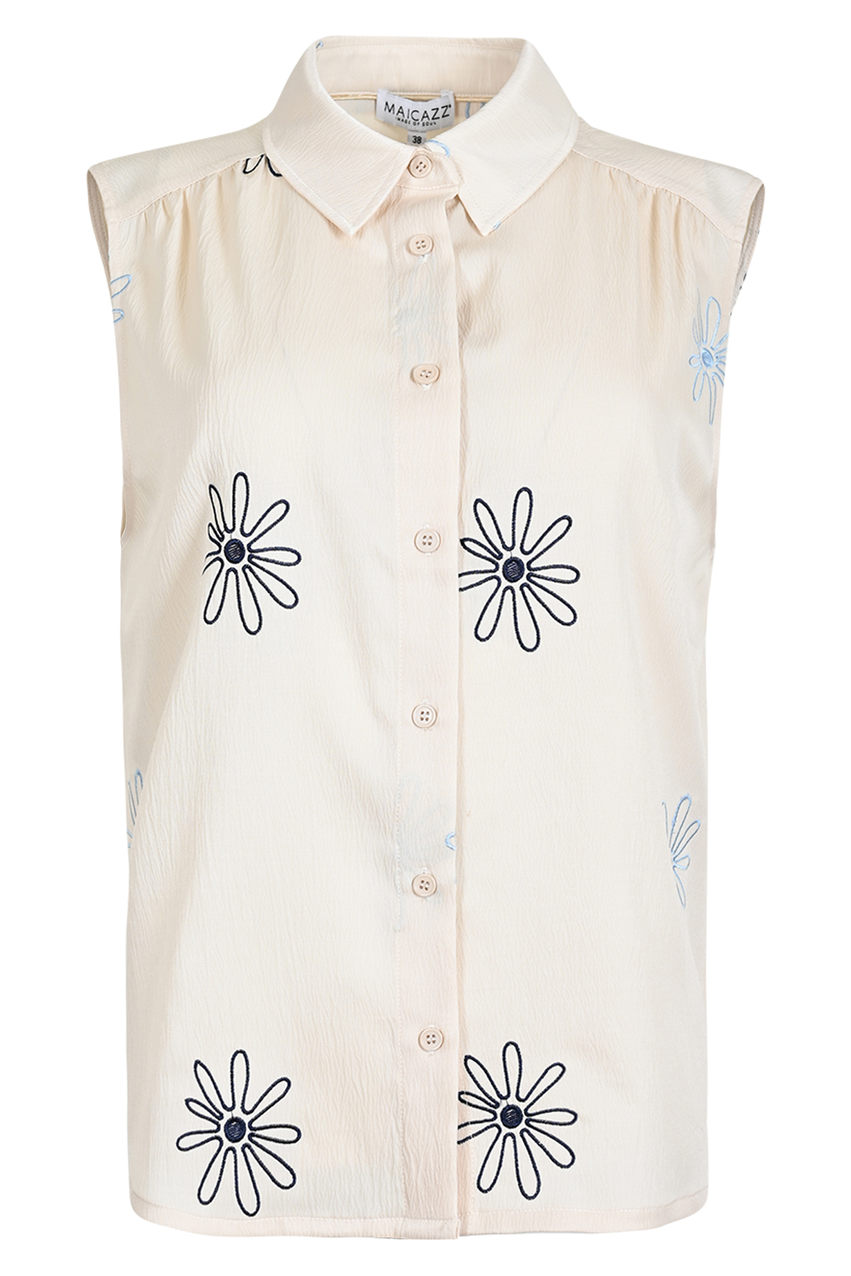 MAICAZZ Mouwloze Blouse Nannet Sand - Afbeelding 2