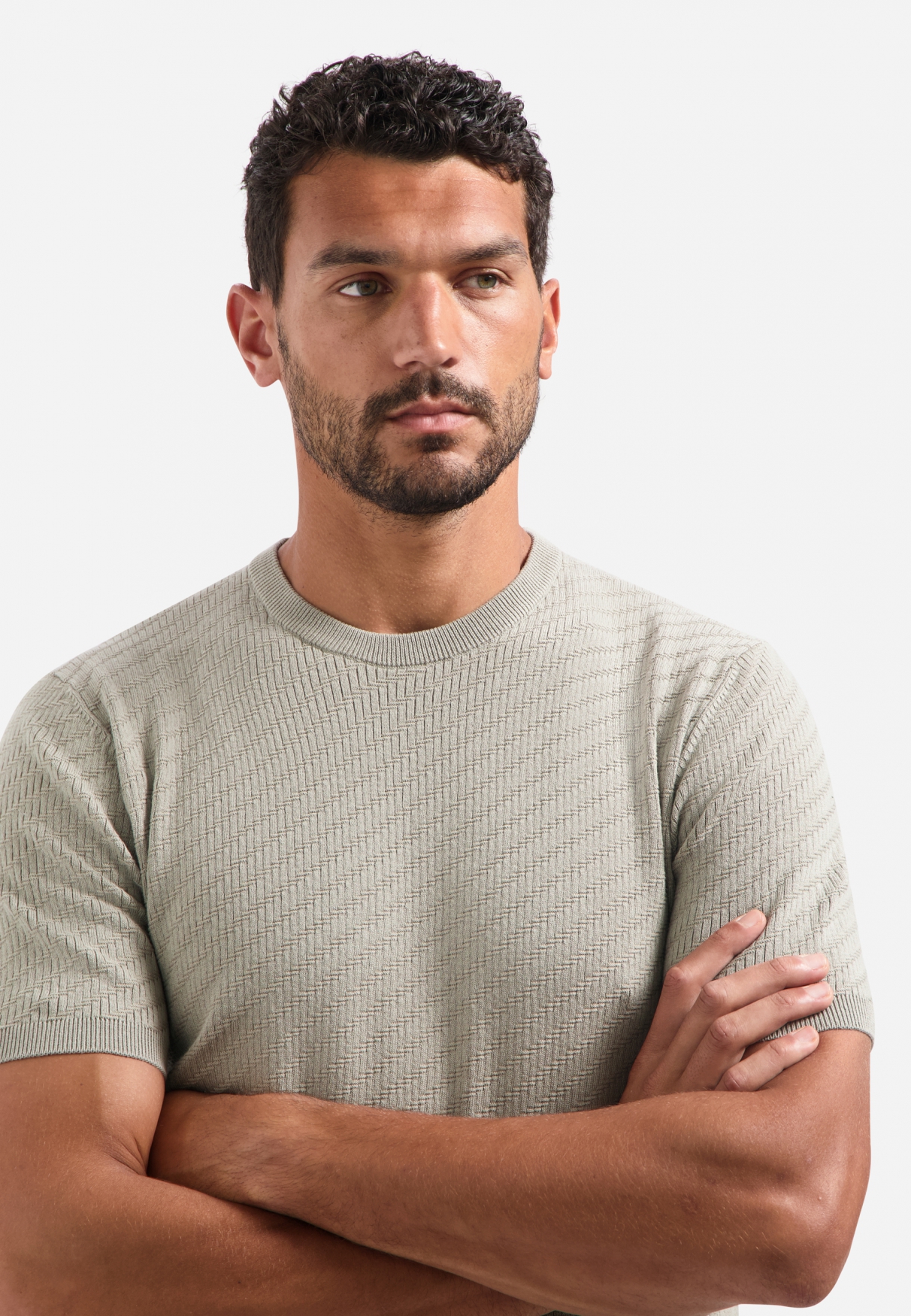 NO EXCESS Heren Shirt Structuur Bruin-Grijs - Afbeelding 4