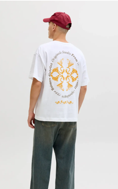 JACK & JONES Heren T-Shirt Montauk Met Rugprint Wit  - Afbeelding 2