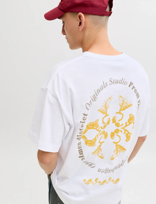 JACK & JONES Heren T-Shirt Montauk Met Rugprint Wit  - Afbeelding 3