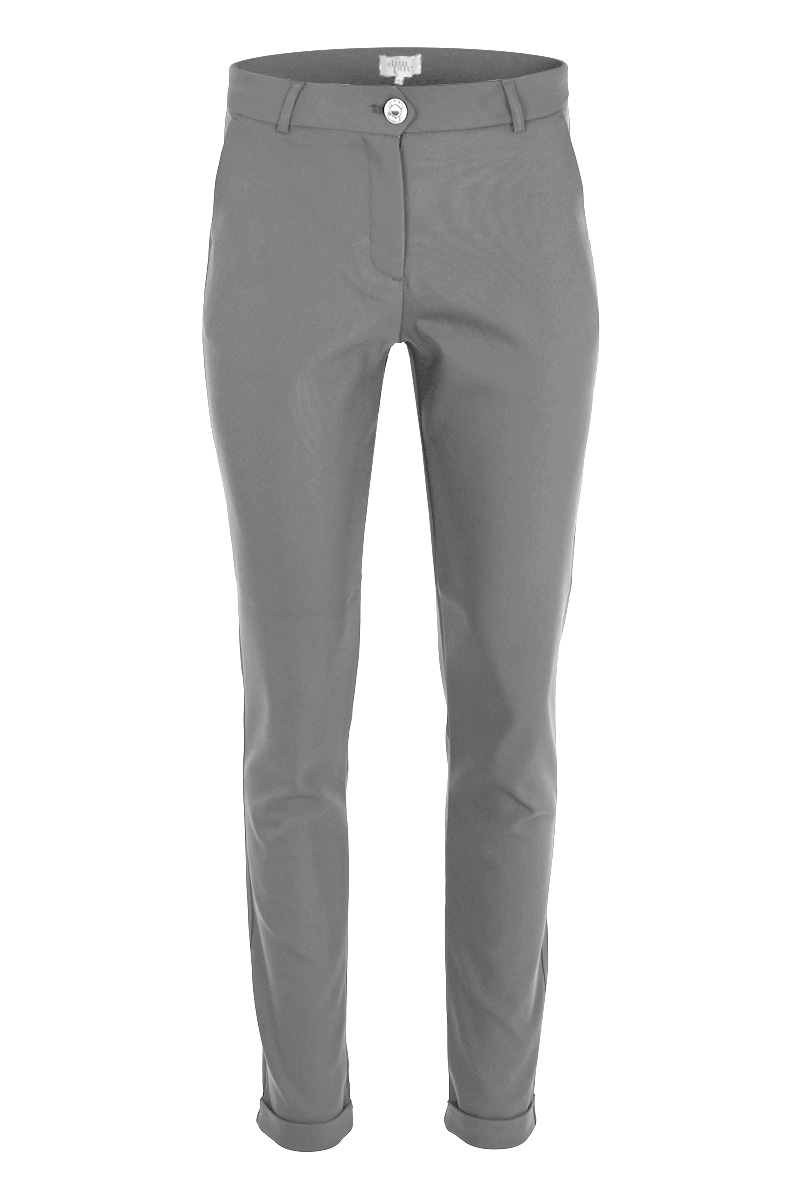 DNM PURE Dames Chino Broek Chloe Light Grey Lengte 30