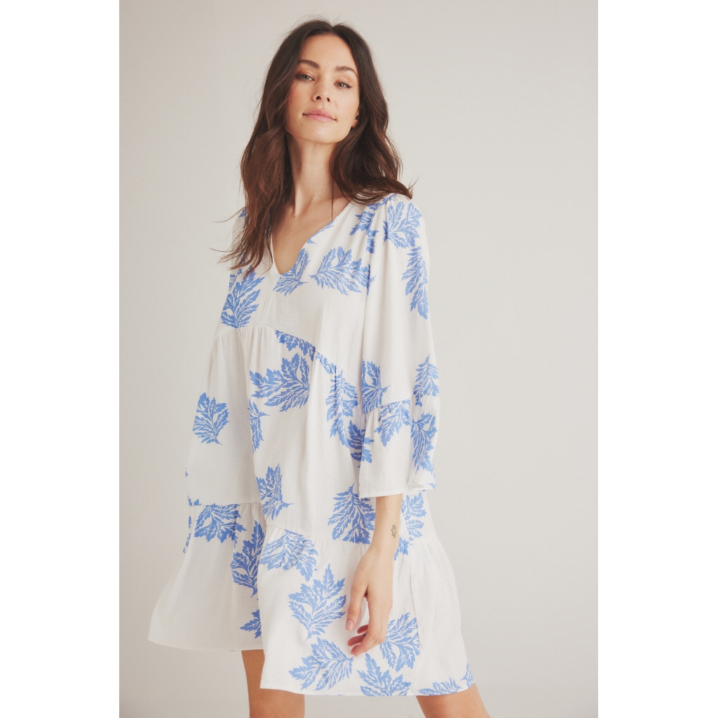 ONE TWO LUXZUZ Jurk Grecia Wit-Blauw - Afbeelding 3