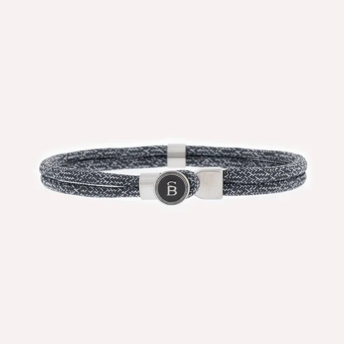 STEEL&BARNETT Herenarmband Riptide Antraciet-Silver 