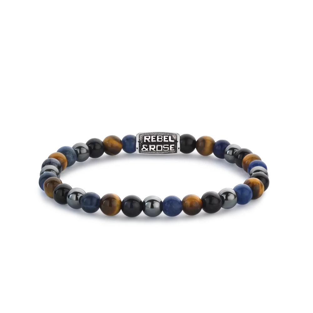 Rebel&Rose Armband Blue Rain Vintage 6 mm.
