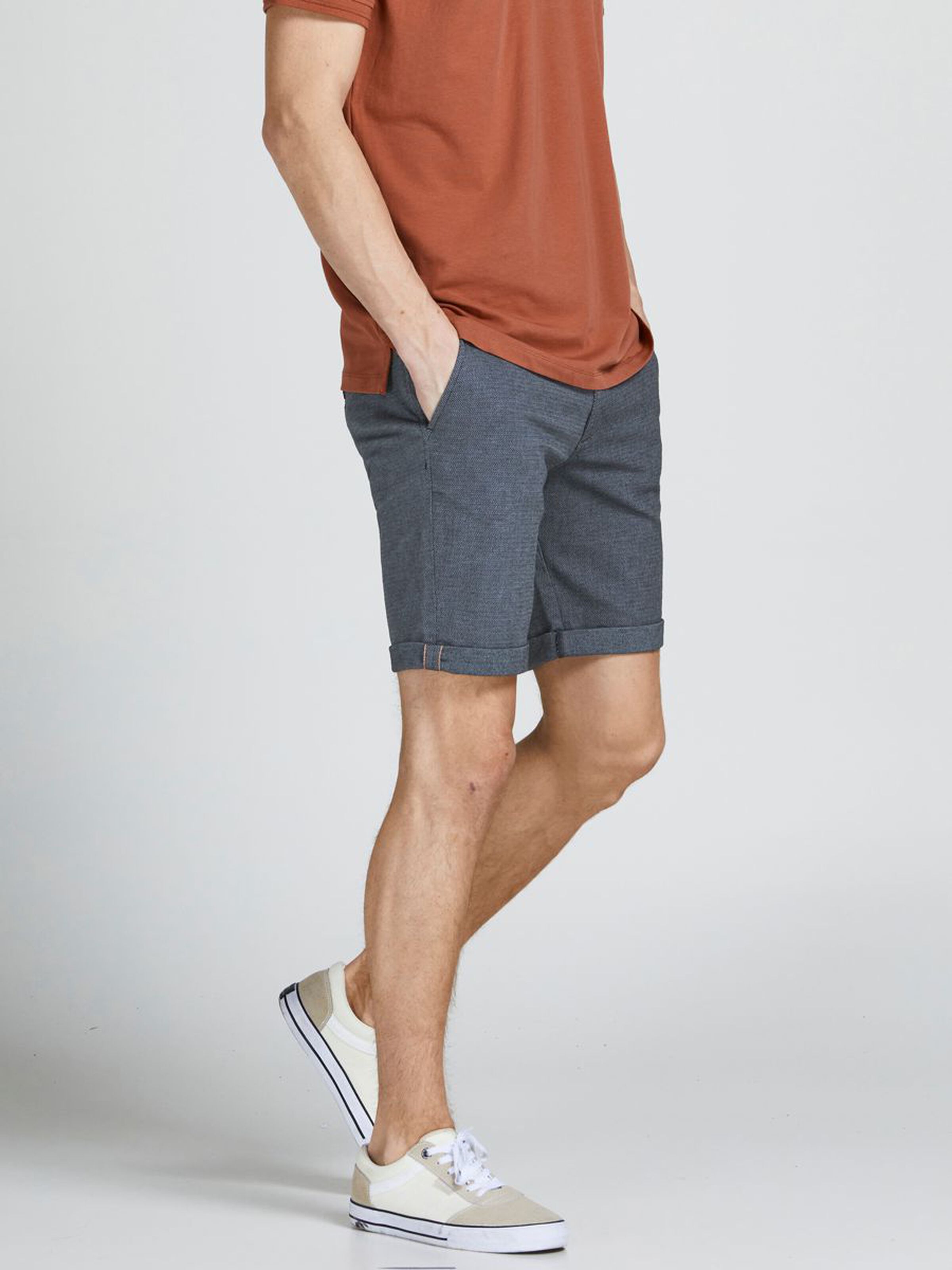 JACK&JONES Chino Korte Broek Faded Denim Blauw