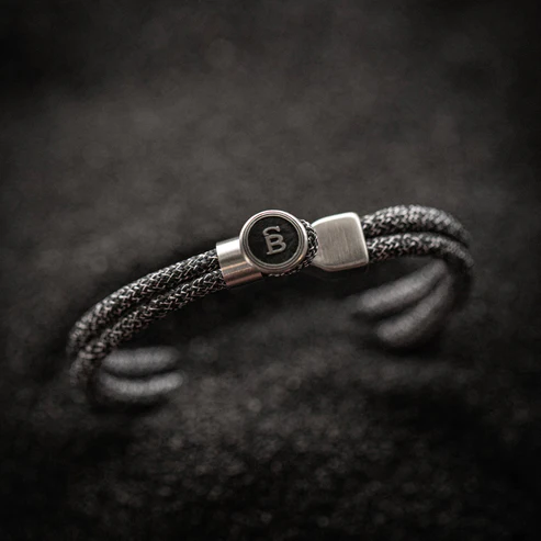 STEEL&BARNETT Herenarmband Riptide Antraciet-Silver  - Afbeelding 2