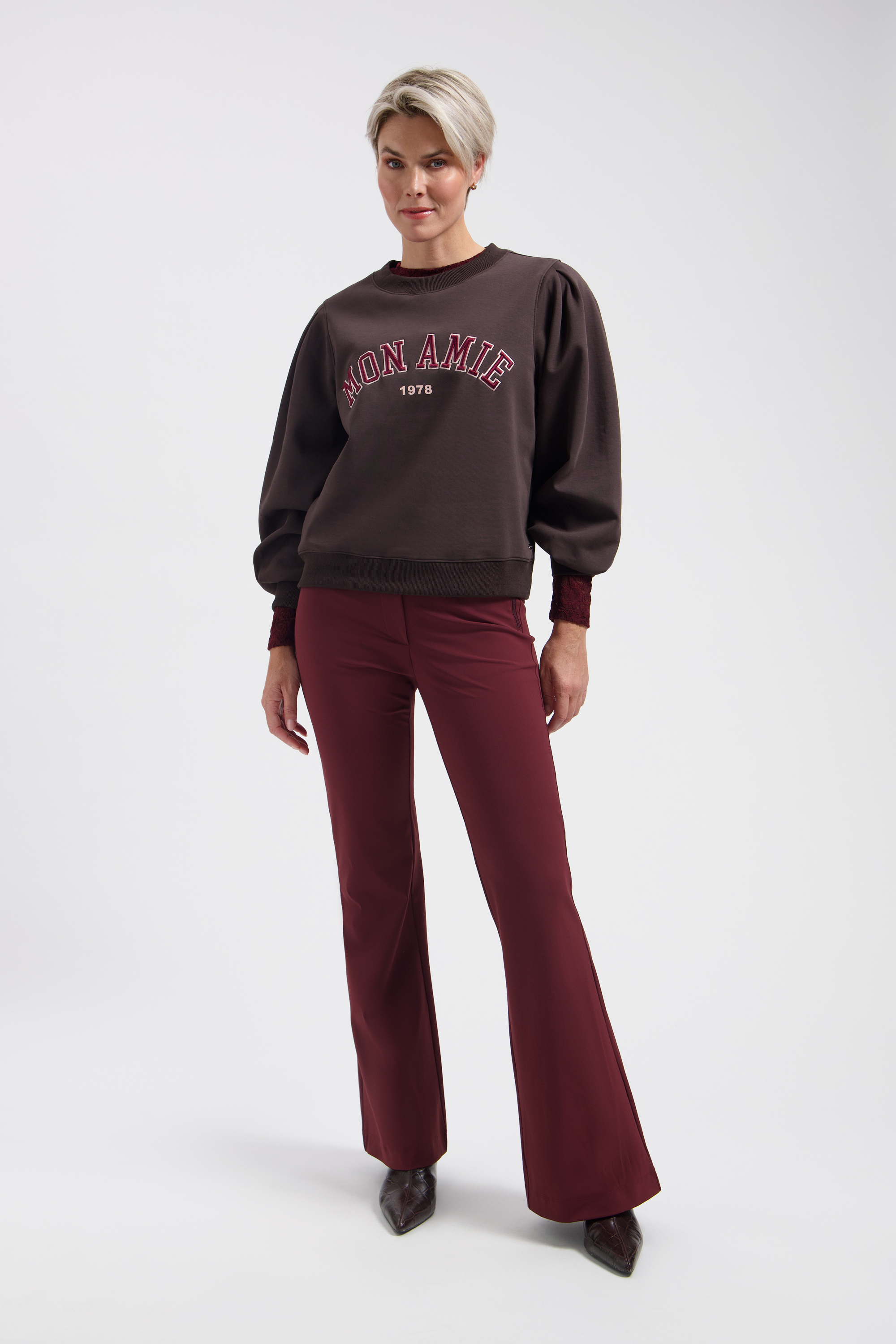 LADY DAY Dames Sweater Mon Amie Donkerbruin - Afbeelding 4