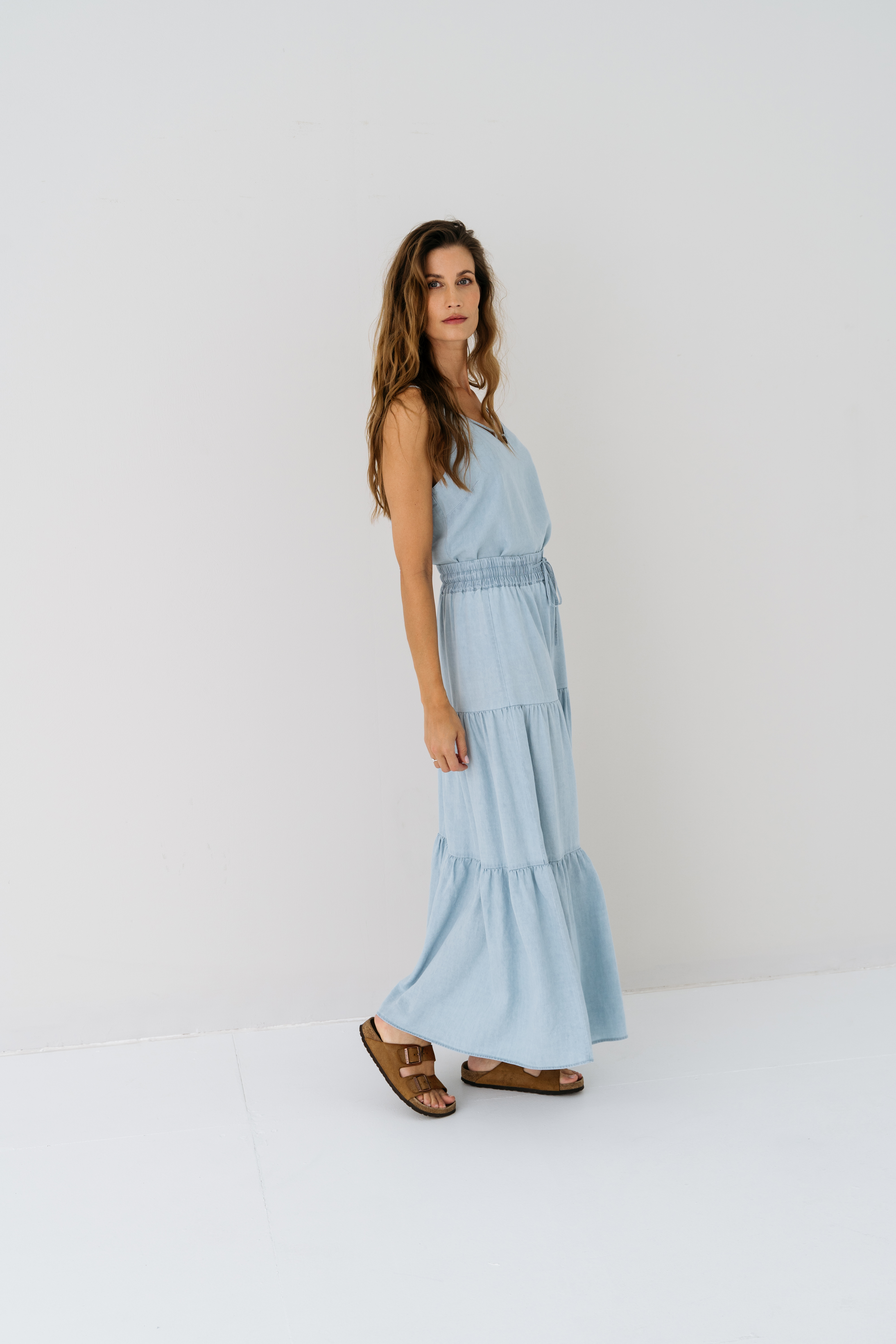 MAICAZZ Lange Spijkerrok Nicole Light Blue  - Afbeelding 2