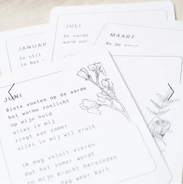 HOPE & JOY 12 Inspirerende Maandkaarten met Houten Houder - Afbeelding 4
