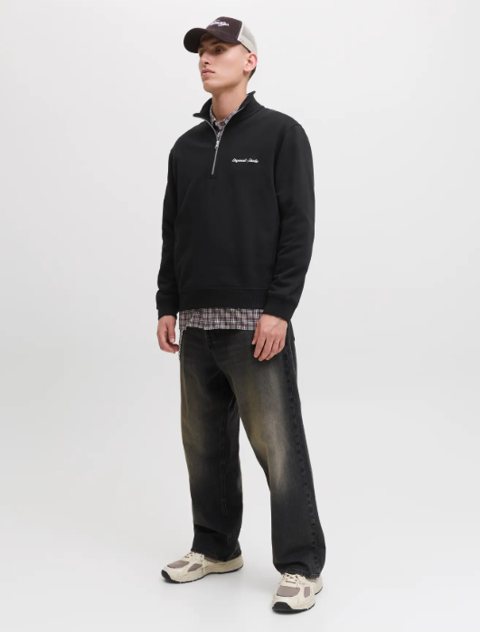 JACK&JONES Heren Sweater Met Rits Zwart  - Afbeelding 5