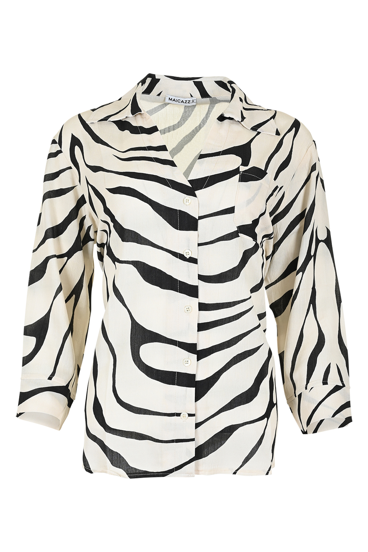 MAICAZZ Blouse Mala Veines Offwhite-Zwart 