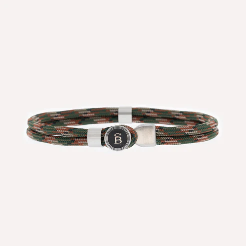 STEEL&BARNETT Herenarmband Riptide Woodland-Silver 