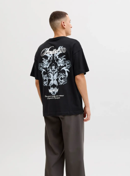 JACK & JONES Heren T-Shirt Montauk Met Rugprint Zwart  - Afbeelding 2
