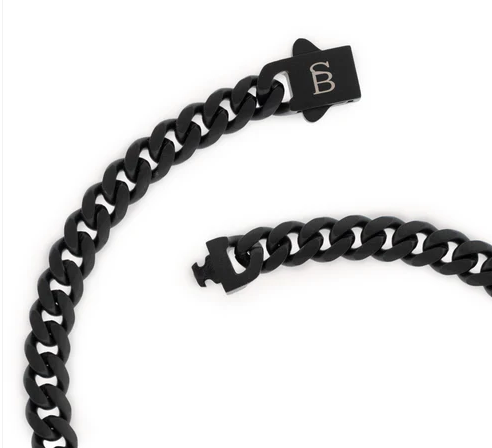 STEEL&BARNETT Herenarmband Staal Svelte Stephen Mat Zwart  - Afbeelding 3
