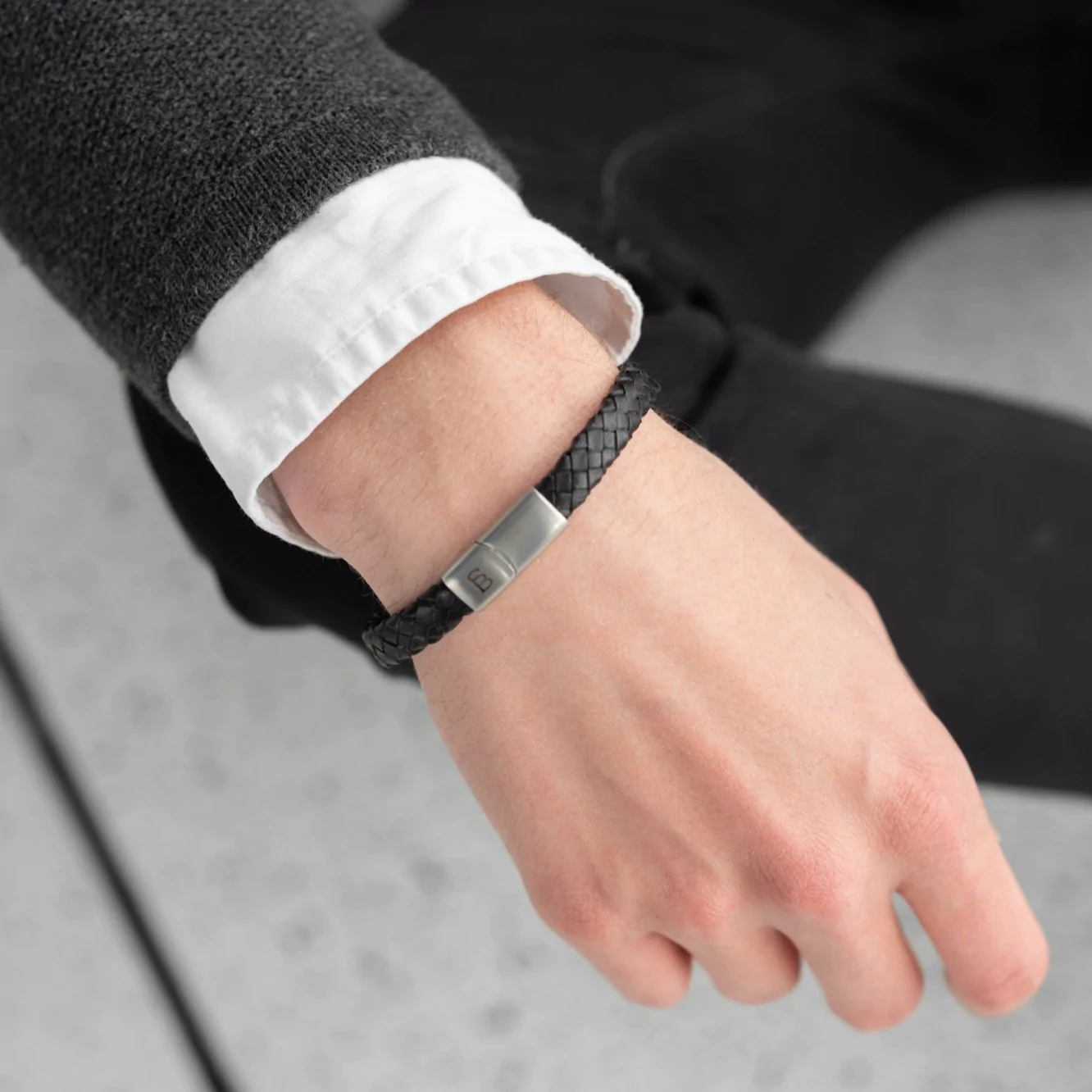 Steel&Barnett Herenarmband Riley Black  - Afbeelding 2