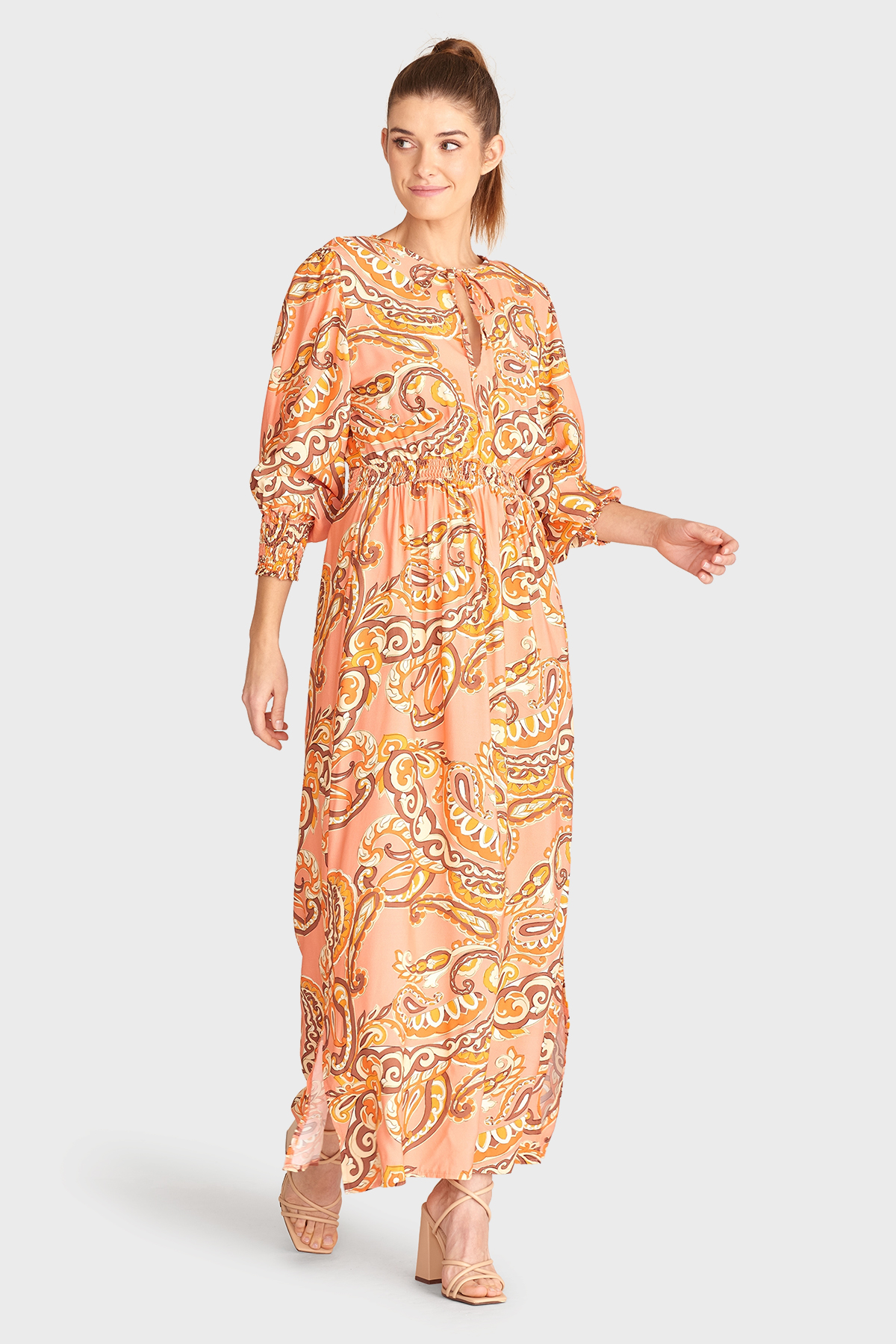 MAICAZZ Dames Jurk Ivana Boho Apricot  - Afbeelding 4