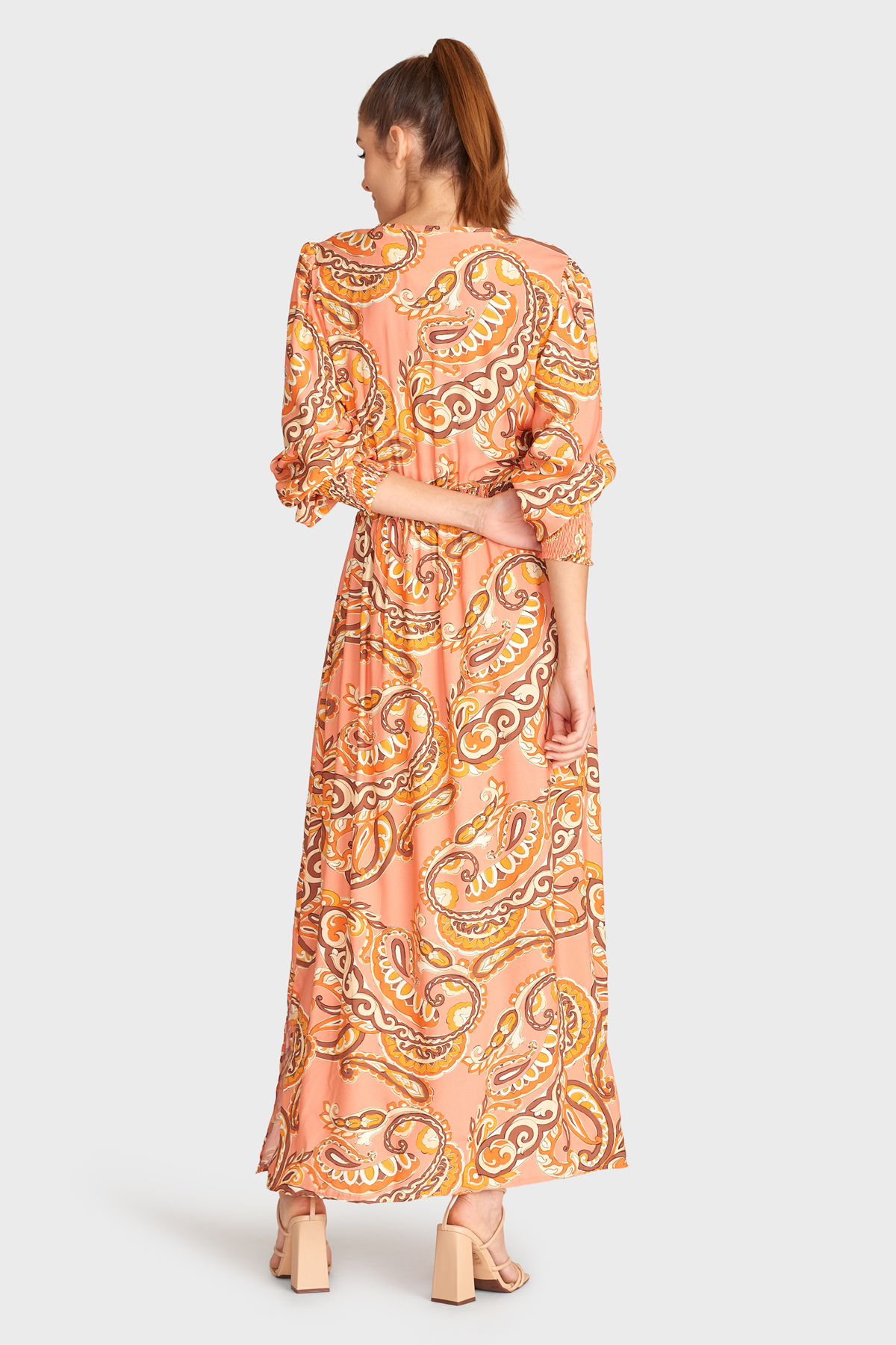 MAICAZZ Dames Jurk Ivana Boho Apricot  - Afbeelding 5