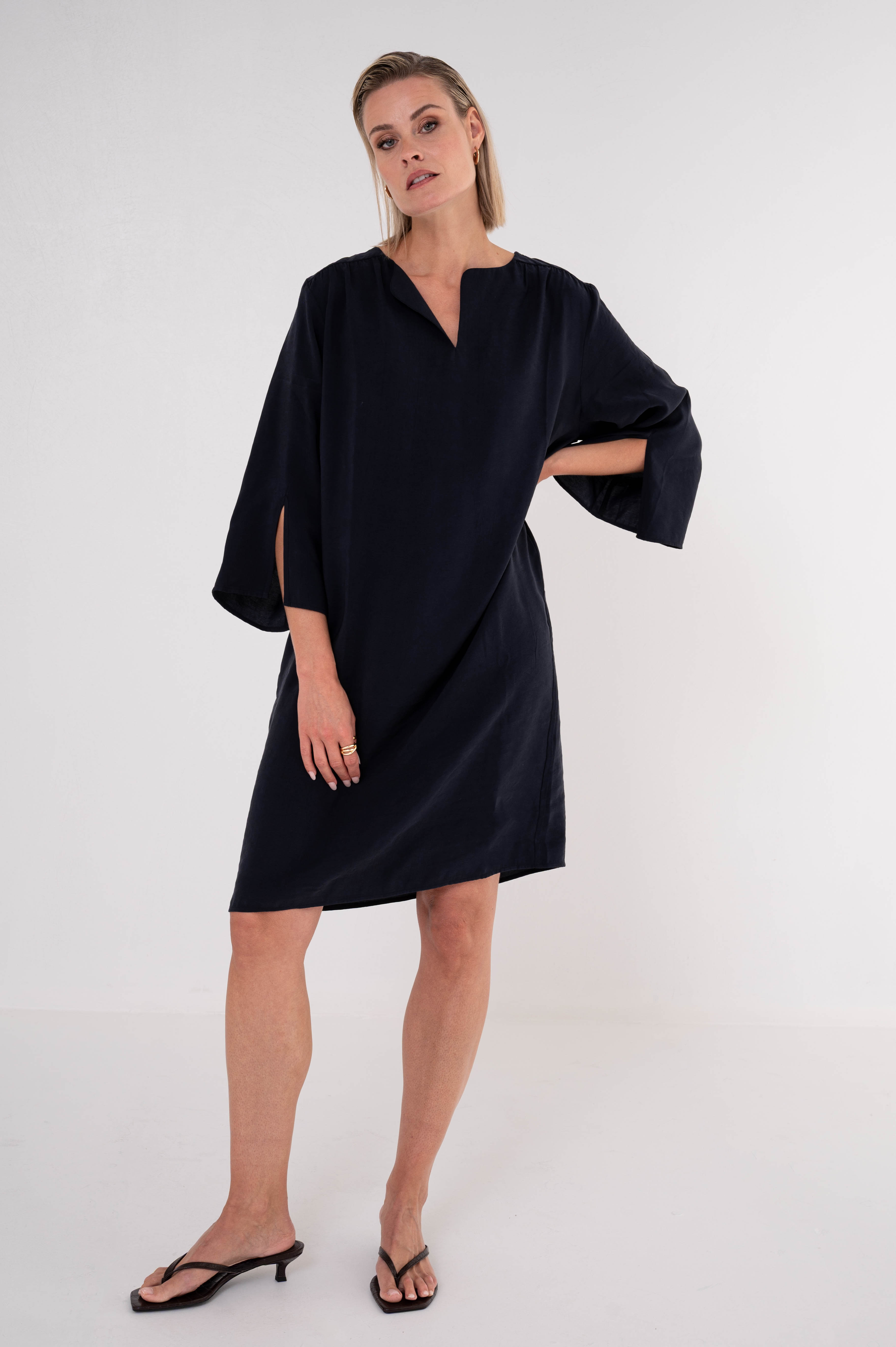 MAICAZZ Halflange Jurk Tila Donkerblauw