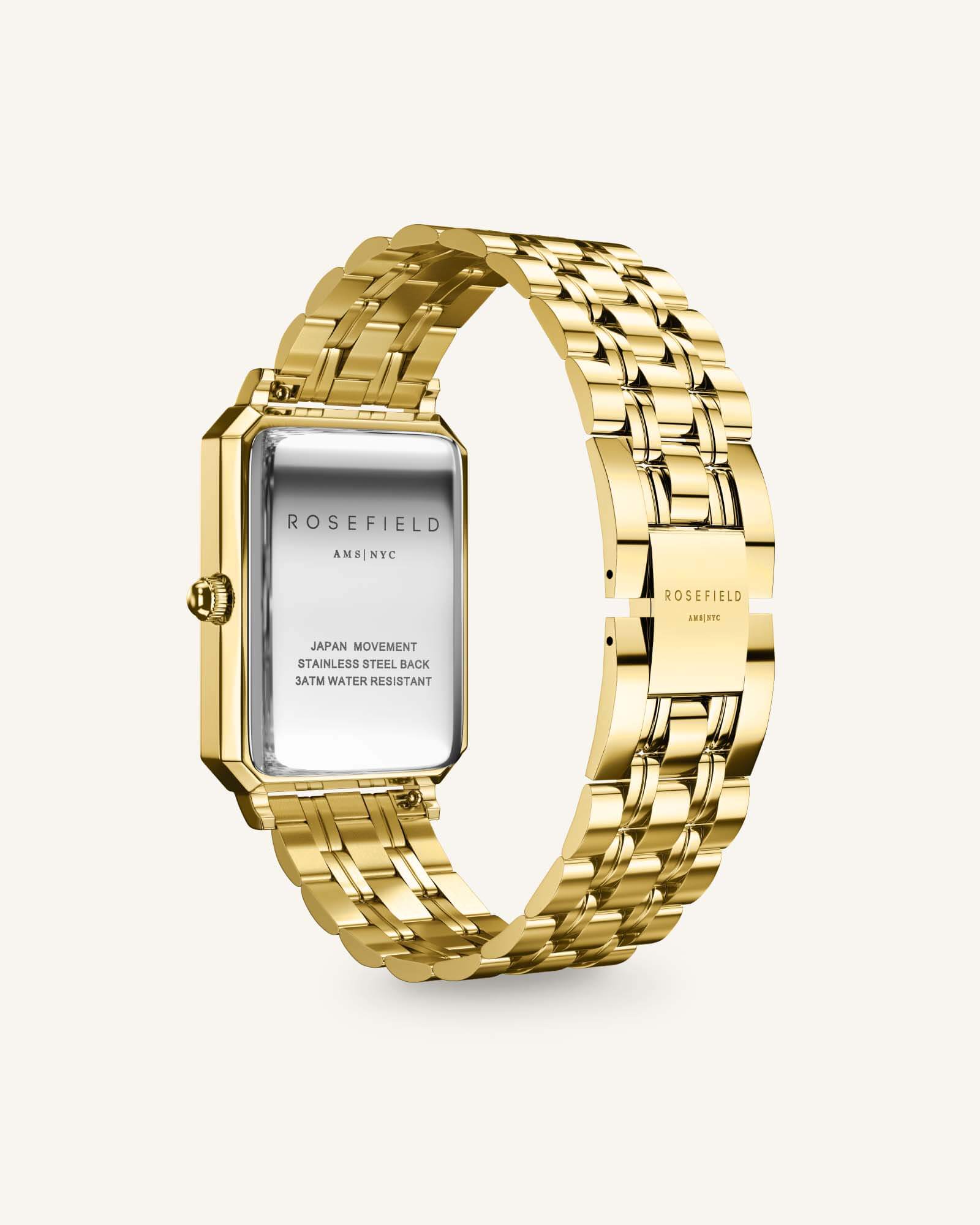 ROSEFIELD Dames Horloge The Octagon Goud-Zwart  - Afbeelding 4