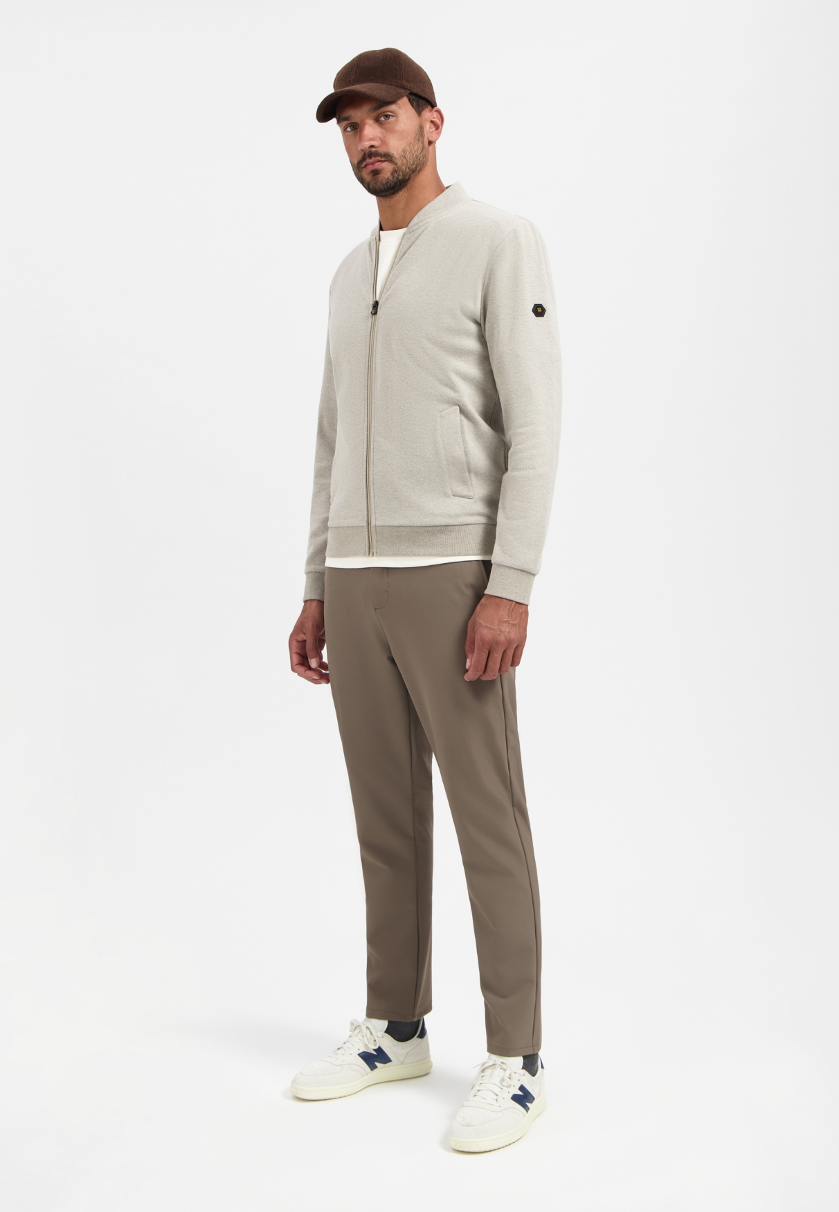 NO EXCESS Heren Sweatvest Met Rits Zandkleur  - Afbeelding 3