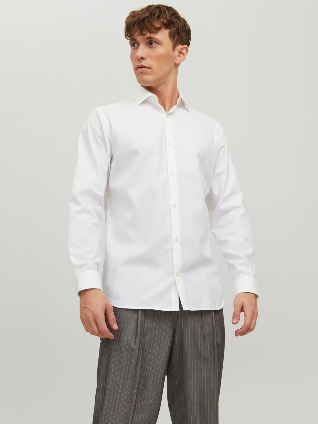 JACK&JONES Heren Overhemd Parker Slim Fit White 