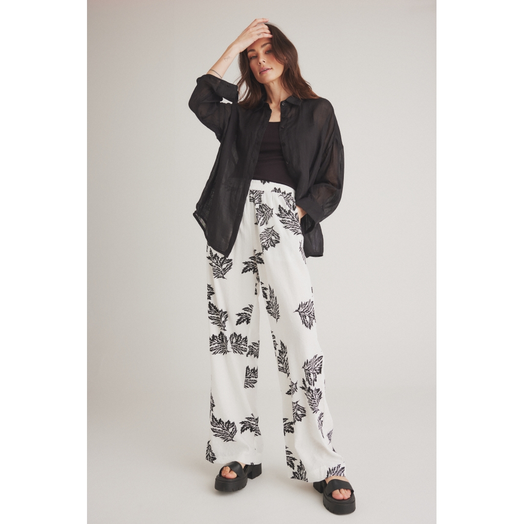 ONE TWO LUXZUZ Broek Eilee Wit-Zwart - Afbeelding 4