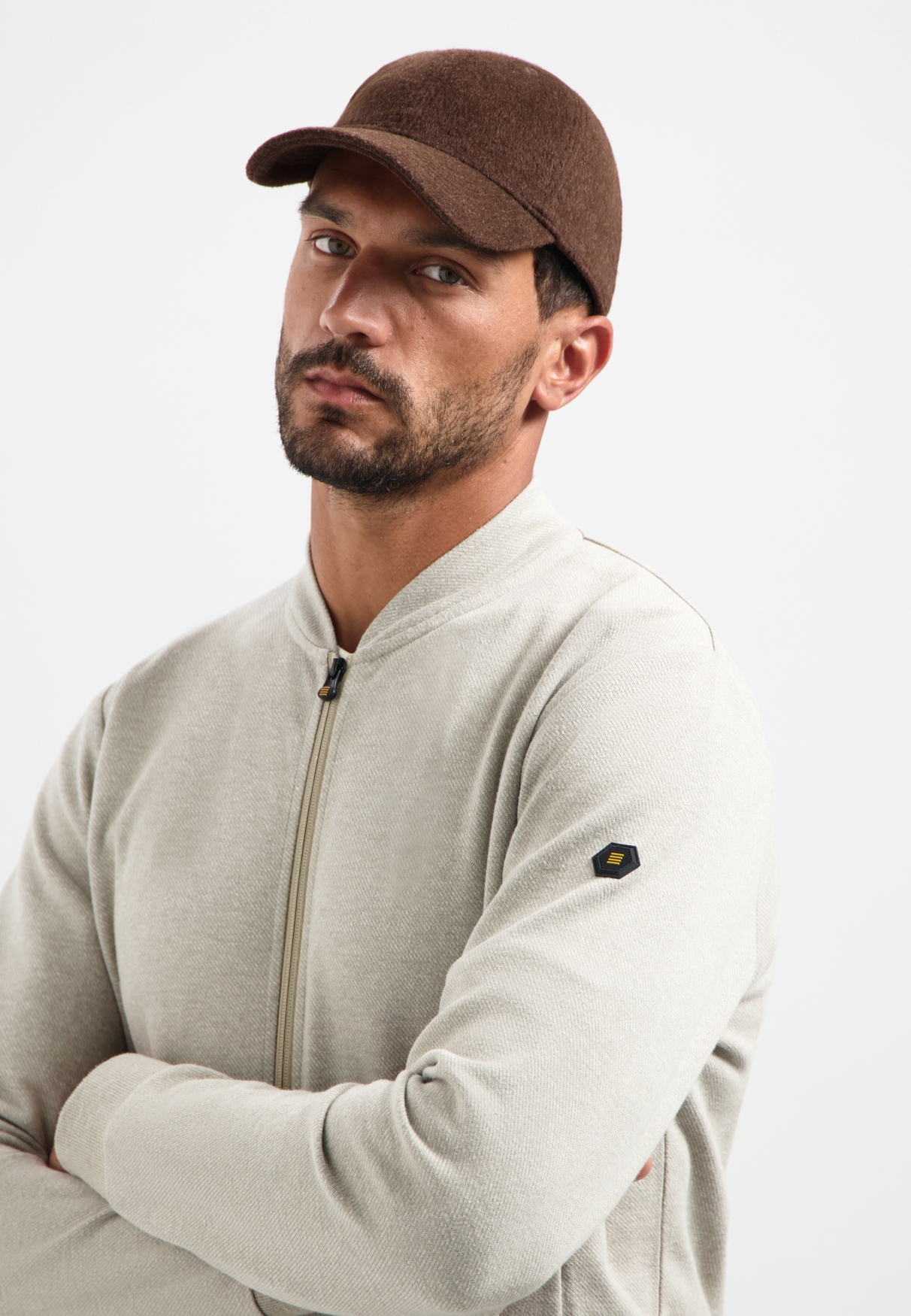 NO EXCESS Heren Sweatvest Met Rits Zandkleur  - Afbeelding 4
