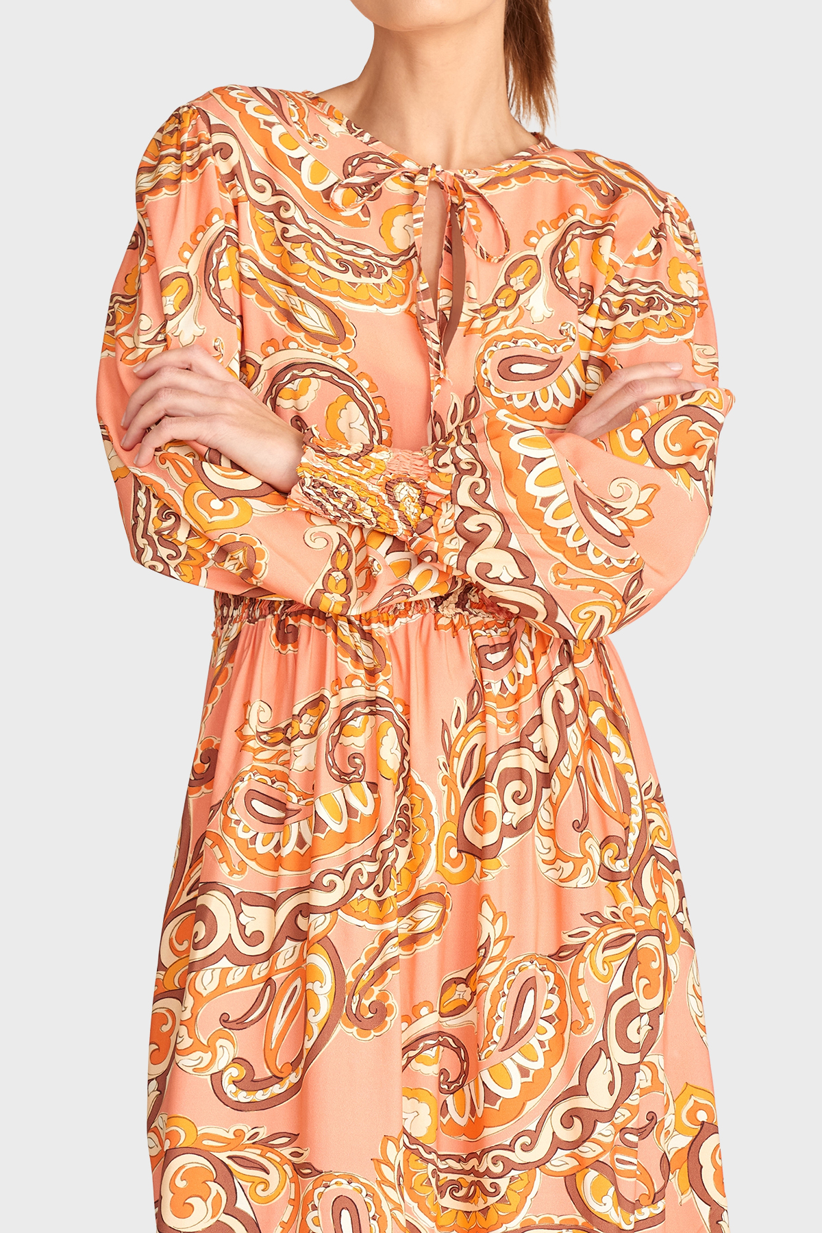 MAICAZZ Dames Jurk Ivana Boho Apricot  - Afbeelding 6