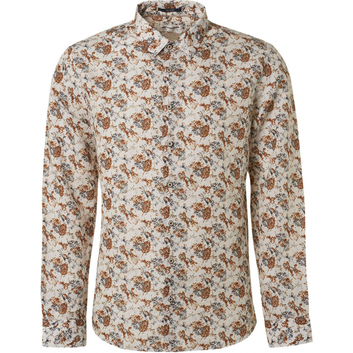 NO EXCESS Heren Overhemd Allover Print Offwhite