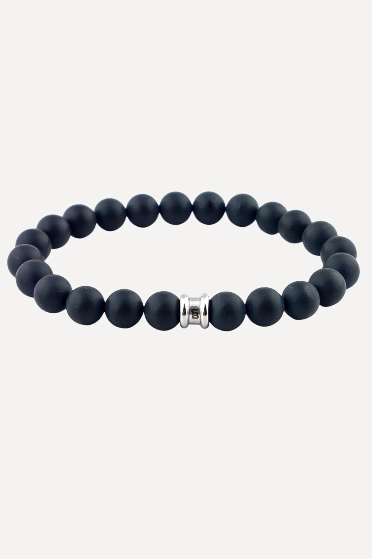 Steel&Barnett Herenarmband Stones Basic Matt Black 