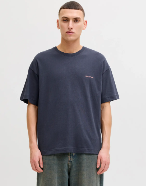 JACK & JONES Heren T-Shirt Montauk Met Rugprint Donkergrijs 