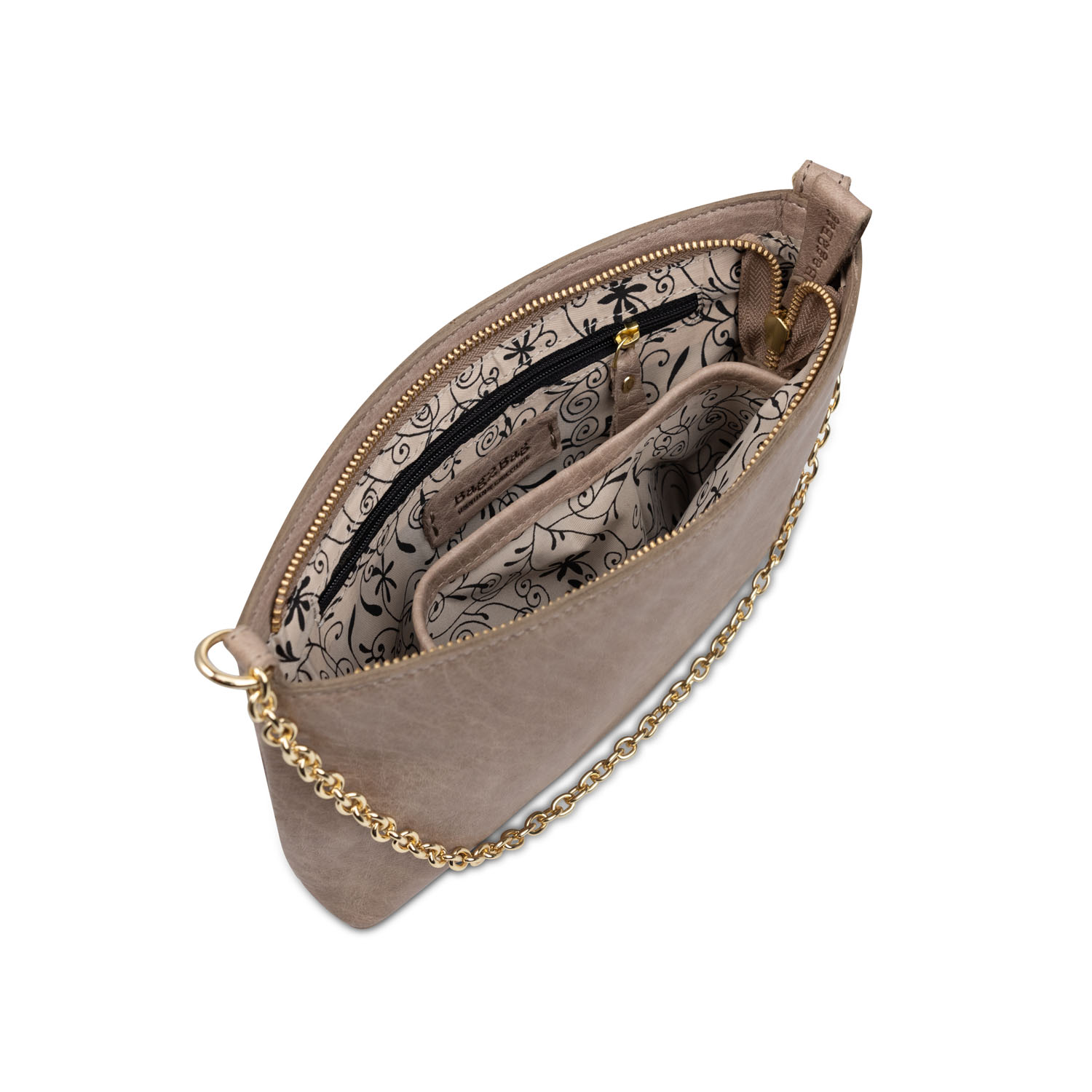 BAG2BAG Tas Milan Exclusive Leer Grey Taupe Goud  - Afbeelding 3