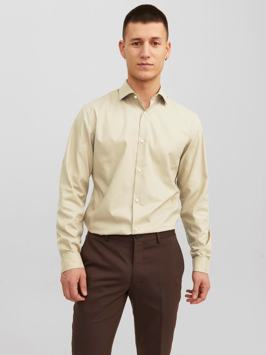JACK&JONES Heren Overhemd Parker Slim Fit Zandkleur  - Afbeelding 2