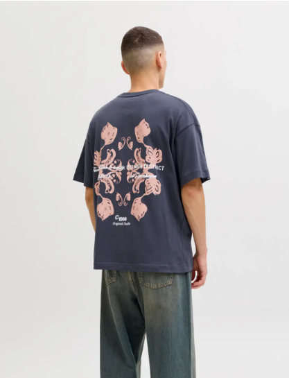 JACK & JONES Heren T-Shirt Montauk Met Rugprint Donkergrijs  - Afbeelding 2
