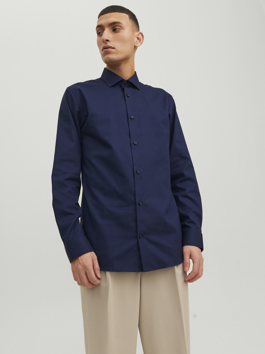 JACK&JONES Heren Overhemd Parker Slim Fit Perfect Navy