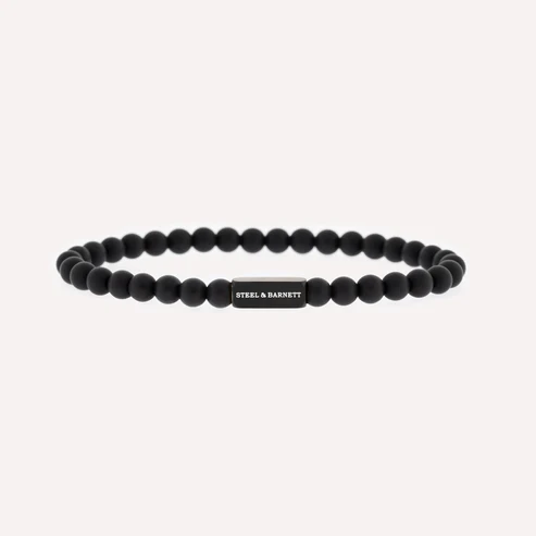 STEEL&BARNETT Herenarmband Natural Ned Black Edition