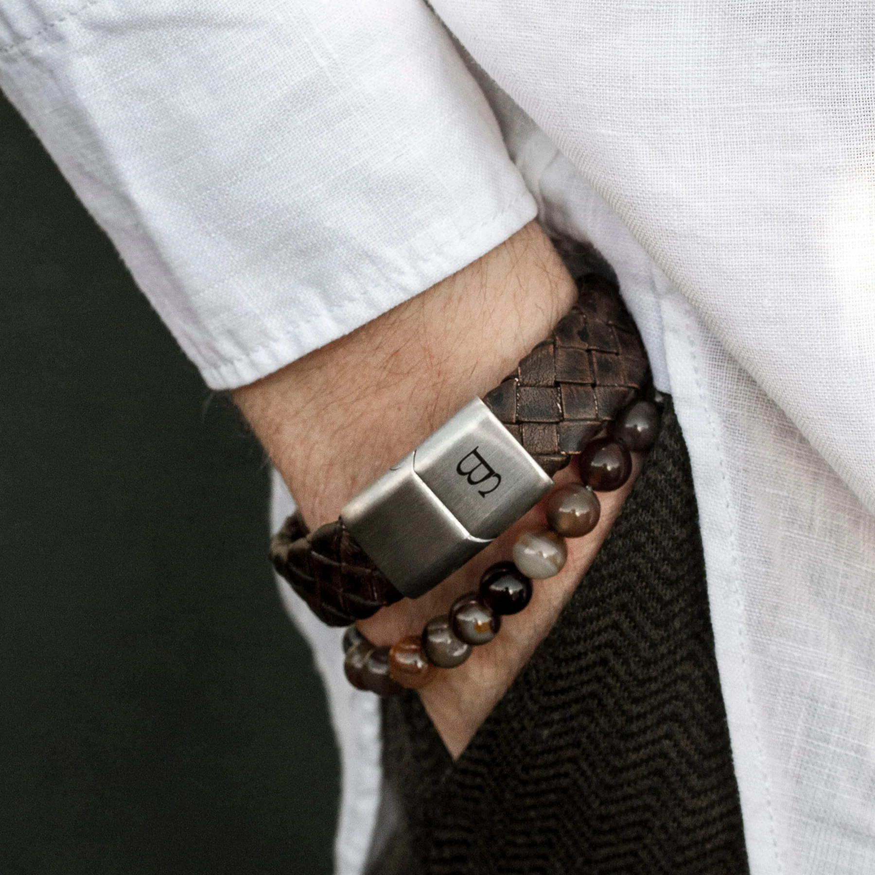 Steel&Barnett Herenarmband Preston Vintage Brown  - Afbeelding 2