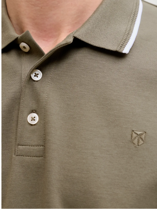 JACK & JONES Premium Heren Poloshirt Tricot Olijf Groen  - Afbeelding 4