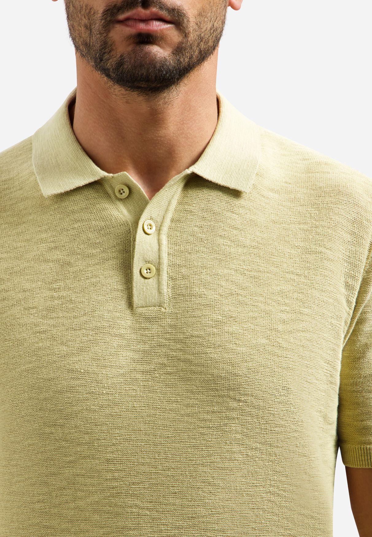 NO EXCESS Gebreid Heren Poloshirt Lichtgroen - Afbeelding 4