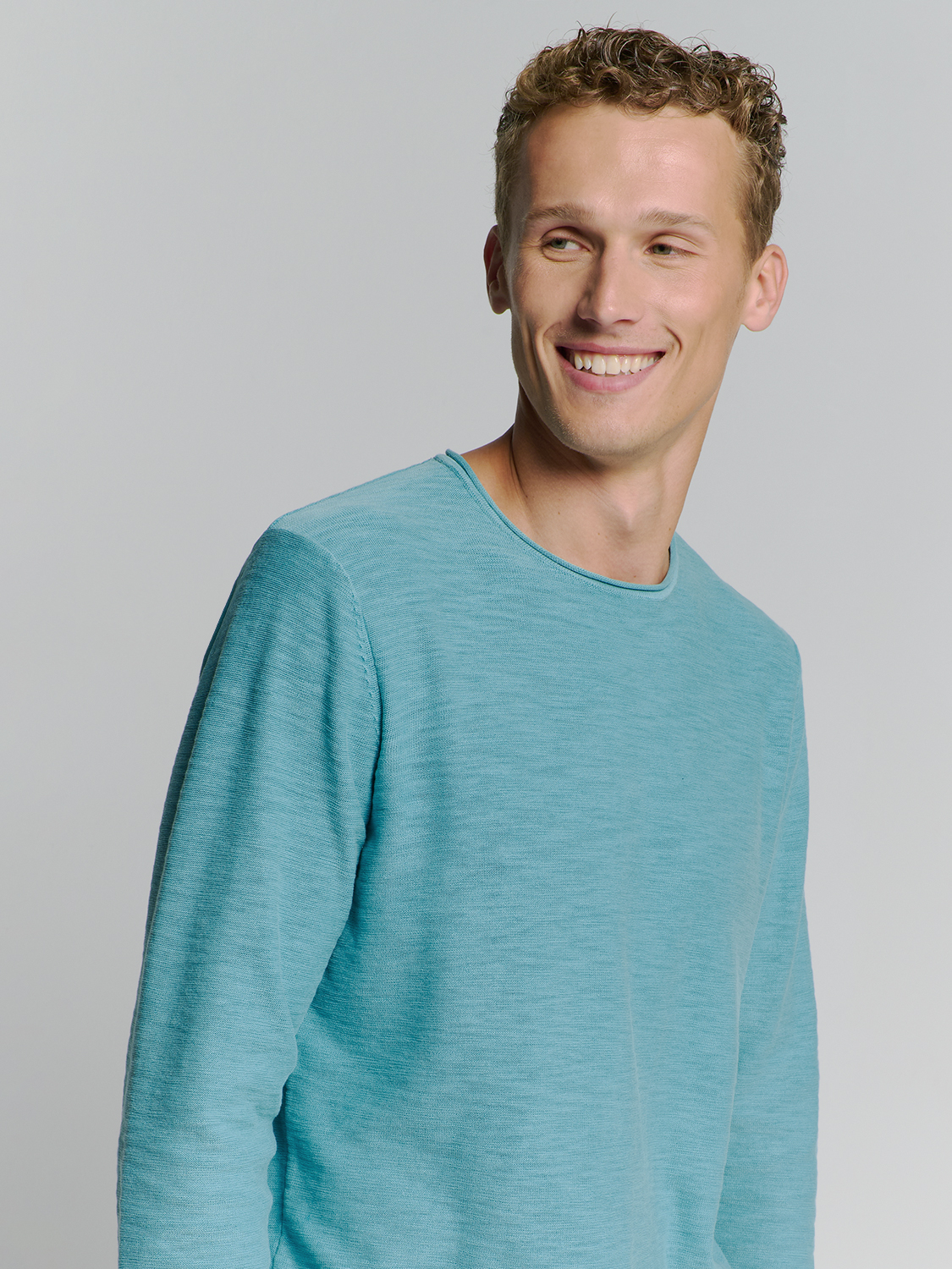 NO EXCESS Herentrui Fijngebreid Seablue - Afbeelding 4