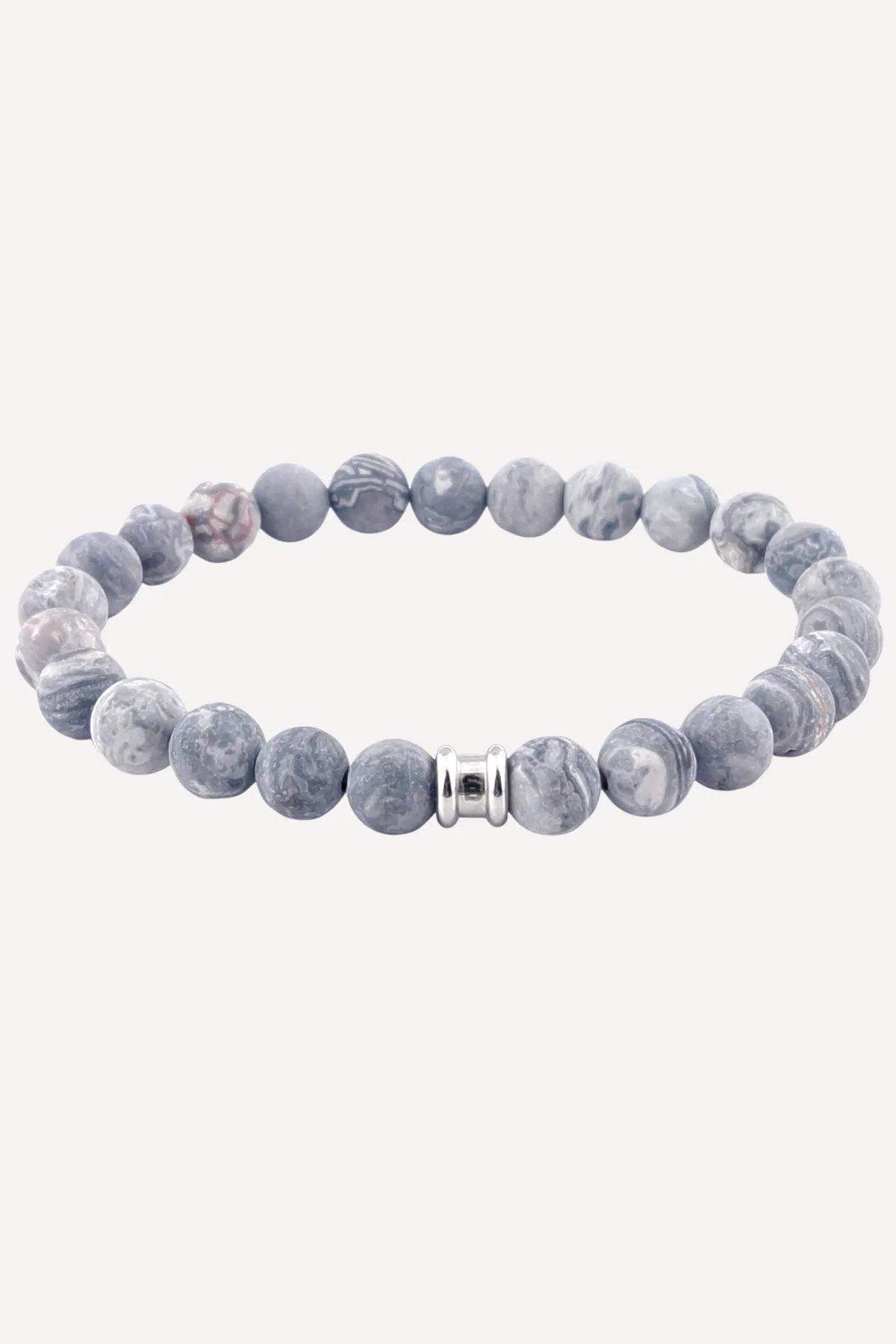 Steel&Barnett Herenarmband Stones Basic Matt Smoky