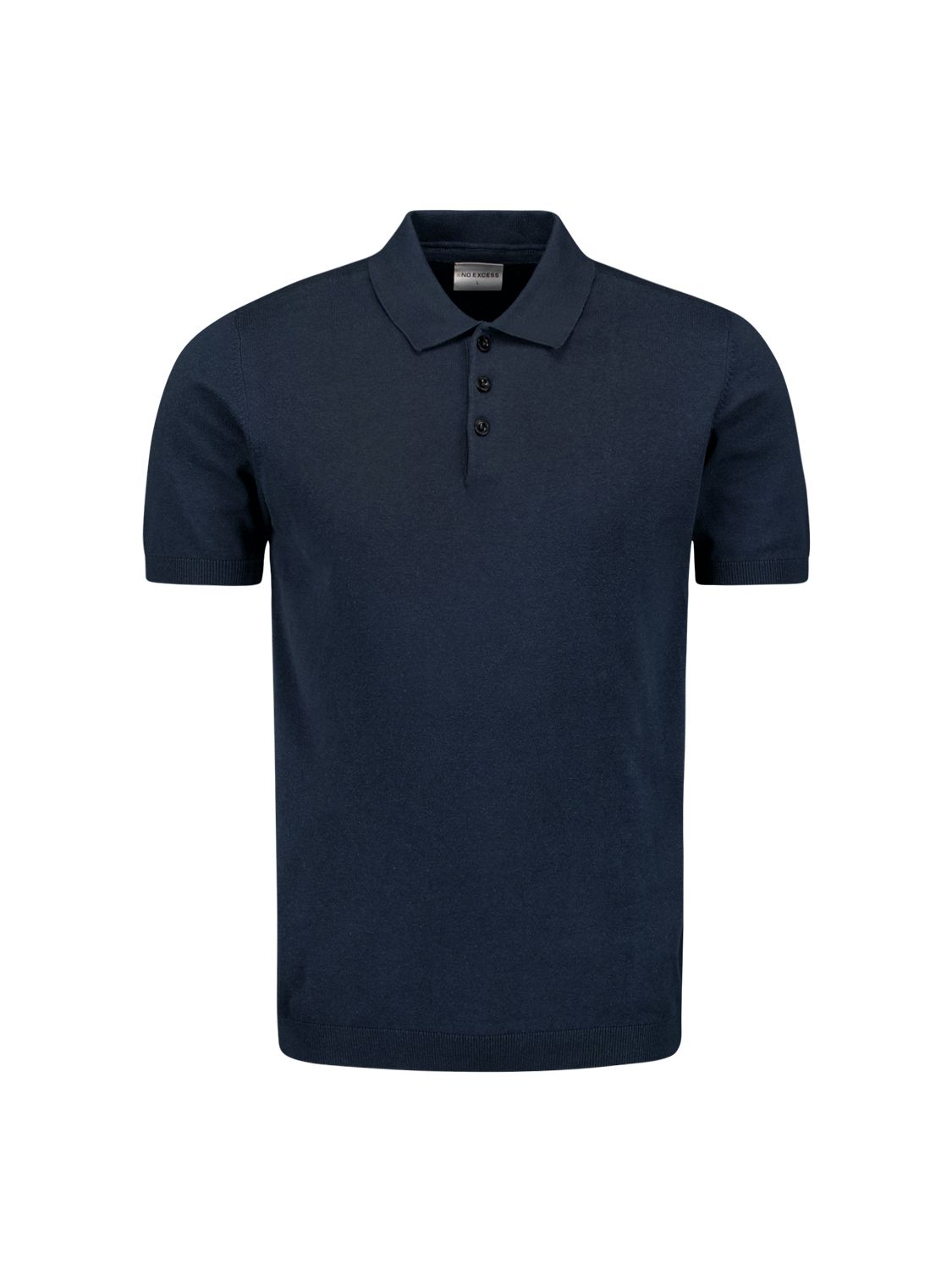 NO EXCESS Heren Poloshirt Fijngebreid Deep Blue 