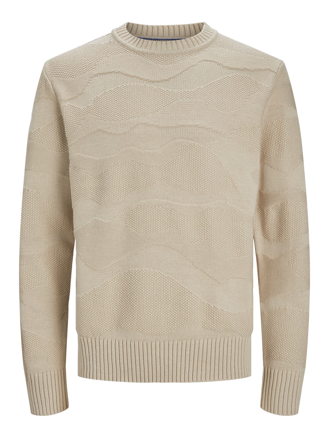 JACK&JONES Gebreide Heren Trui Met Structuur Josh Zandkleur 
