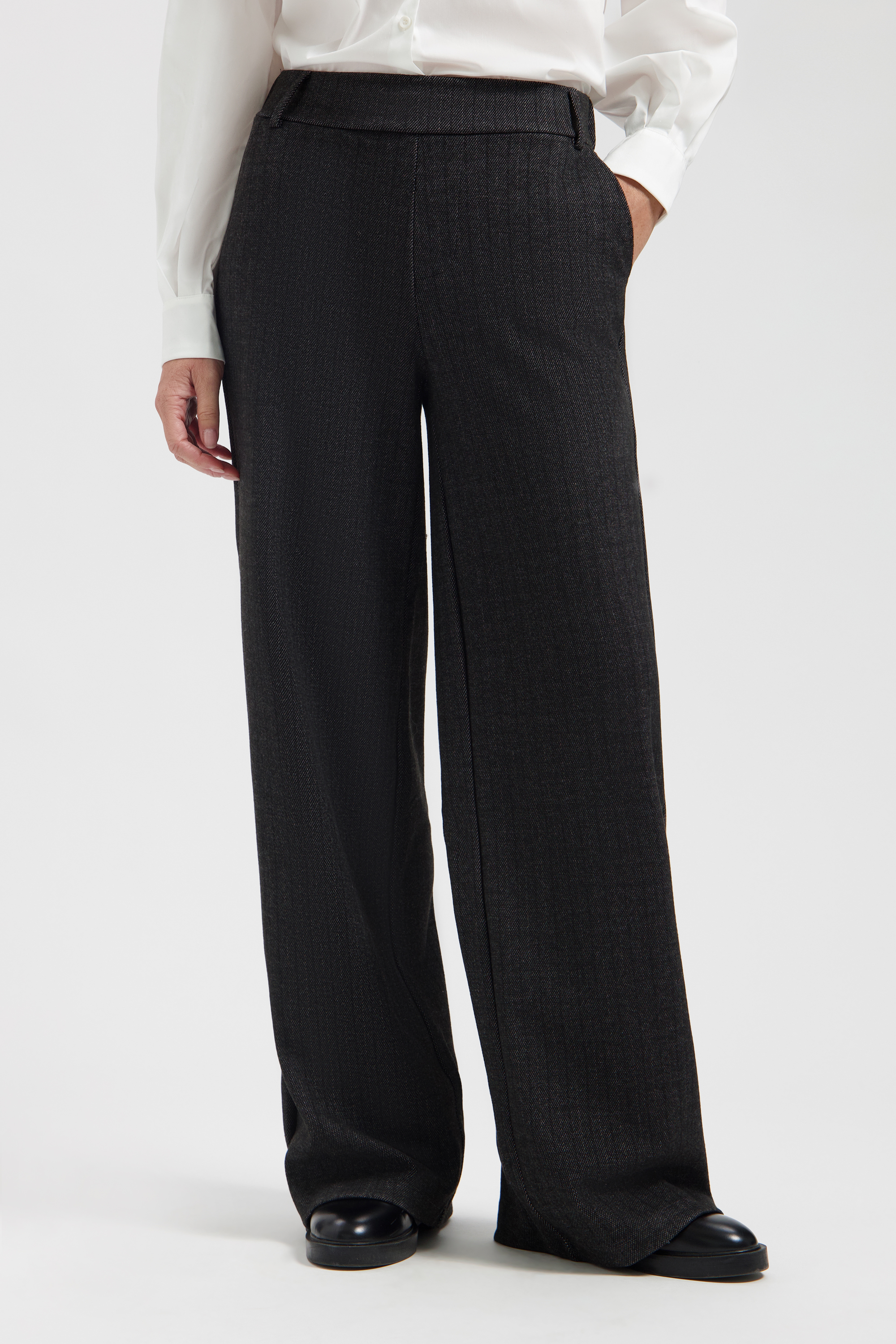 LADY DAY Dames Broek Chelsea Tweed Dark Grey