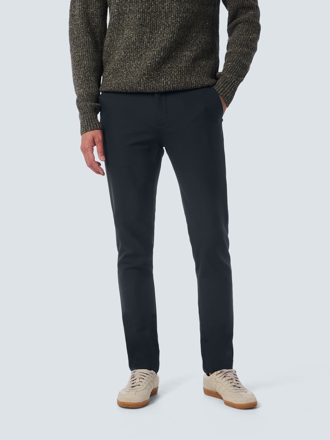 NO EXCESS Stretch Chino Heren Broek Sedoc Night Blauw Lengte 34