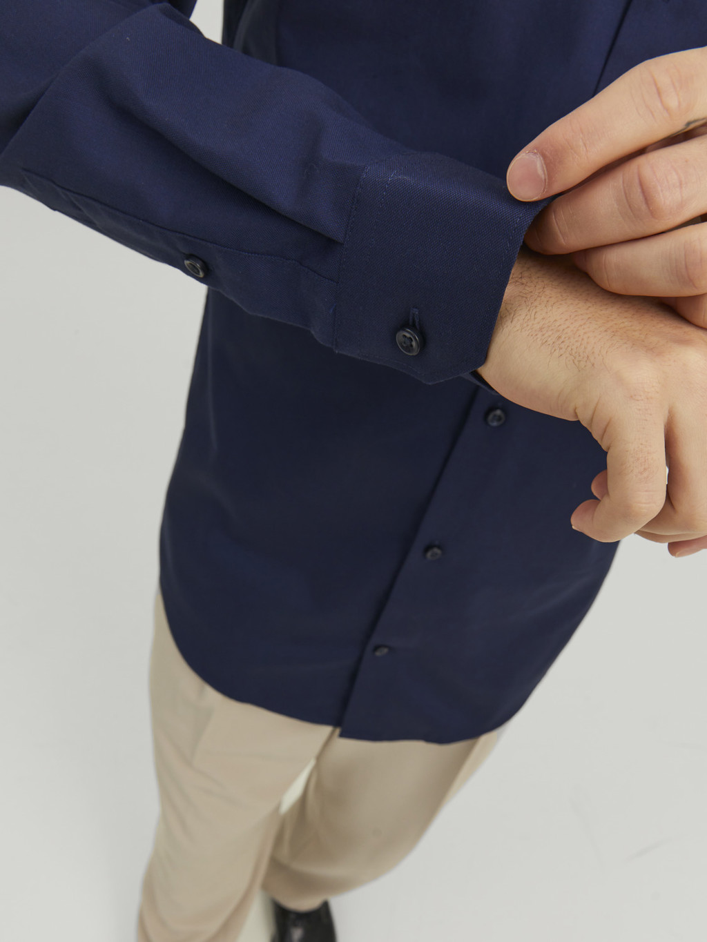JACK&JONES Heren Overhemd Parker Slim Fit Perfect Navy - Afbeelding 4