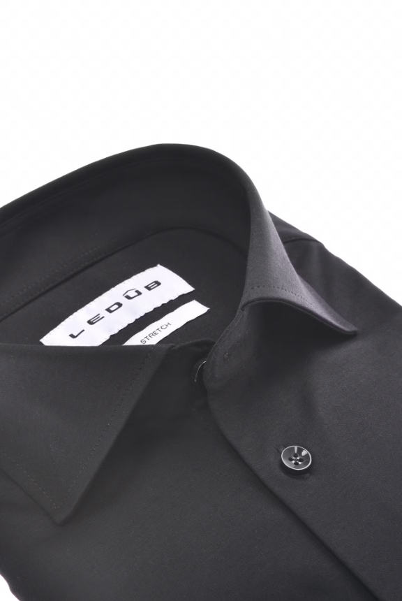 LEDUB Heren Overhemd Modern Fit Zwart  - Afbeelding 2